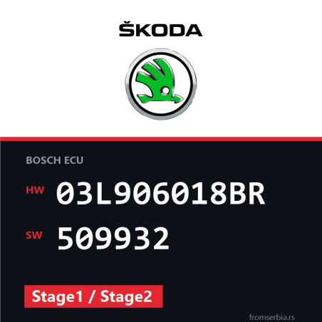 Skoda Octavia 03L906018BR 509932 Stage1 / Stage2 tuning file