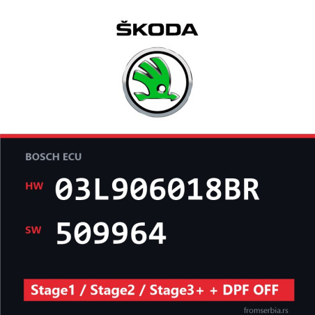 Skoda 03L906018BR 509964 Stage1 / Stage2 / Stage3+ + DPF OFF file