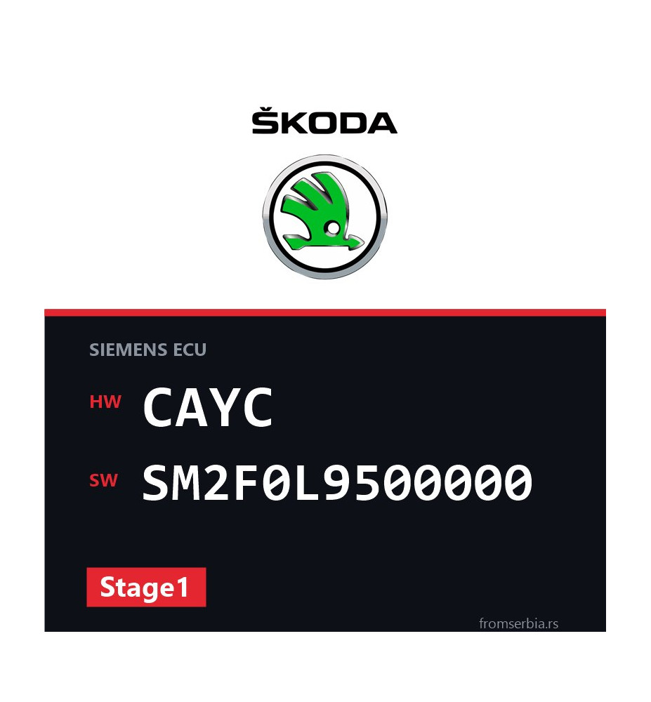 Skoda Rommster CAYC SM2F0L9500000 Stage1 tuning file