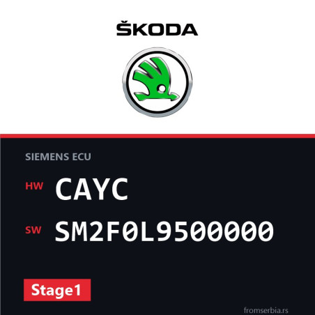 Skoda Rommster CAYC SM2F0L9500000 Stage1 tuning file