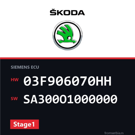 Skoda Fabia 03F906070HH SA300O1000000 Stage1 tuning file