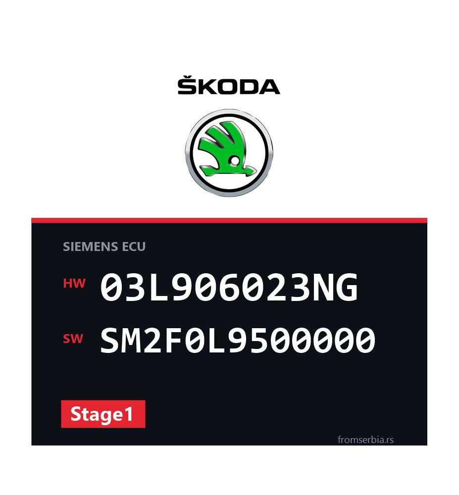 Skoda FABIA 03L906023NG SM2F0L9500000 Stage1 tuning file