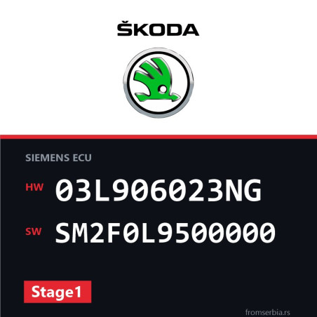 Skoda FABIA 03L906023NG SM2F0L9500000 Stage1 tuning file
