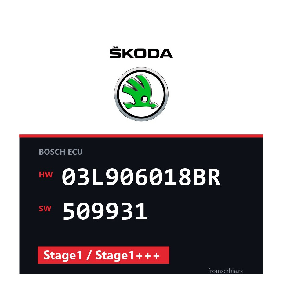 Skoda Octavia 03L906018BR 509931 Stage1 / Stage1+++ tuning file