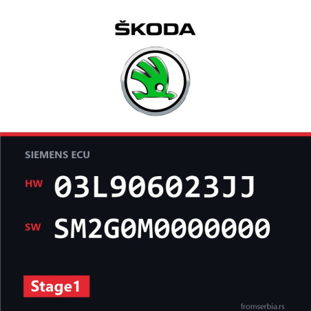 Skoda superb 03L906023JJ SM2G0M0000000 Stage1 tuning file