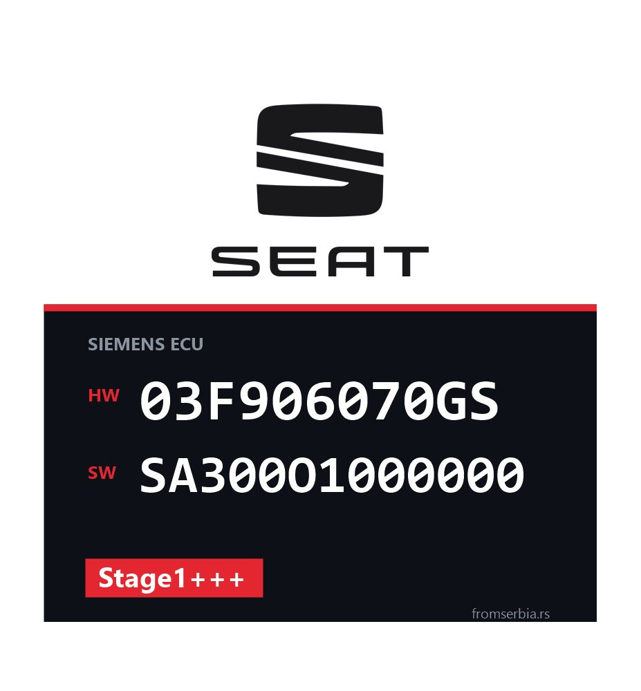 Seat 1.2 03F906070GS SA300O1000000 Stage1+++ tuning file