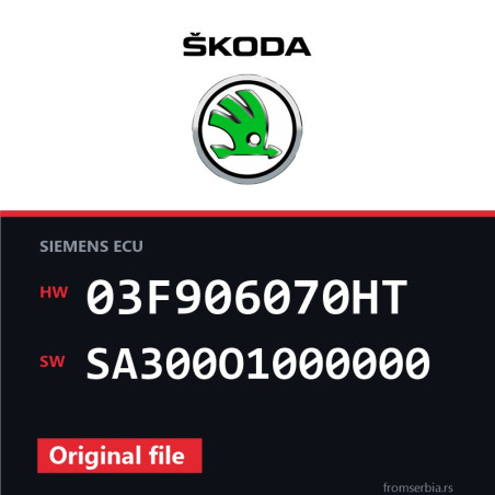 Skoda 1.2TSI 03F906070HT SA300O1000000 original ECU file