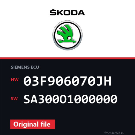 Skoda 1.2TSI 03F906070JH SA300O1000000 original ECU file