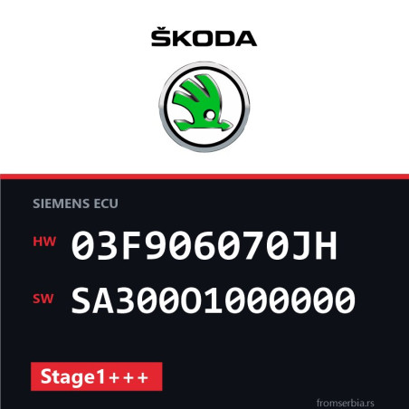 Skoda 1.2TSI 03F906070JH SA300O1000000 Stage1+++ tuning file