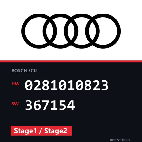 Audi A4 0281010823 367154 Stage1 / Stage2 tuning file