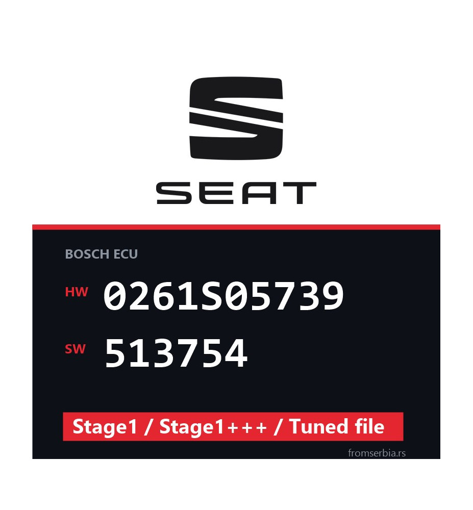 Seat 0261S05739 513754 Stage1 / Stage1+++ / Tuned file file
