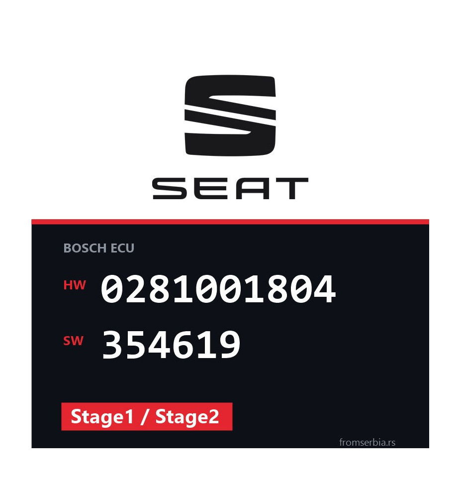 Seat Arosa 0281001804 354619 Stage1 / Stage2 tuning file