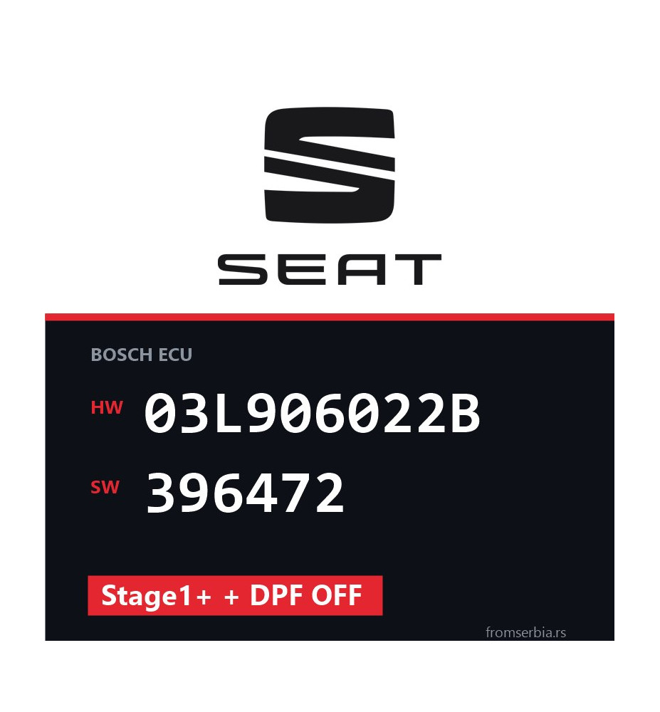 Seat Exeo 03L906022B 396472 Stage1+ + DPF OFF tuning file