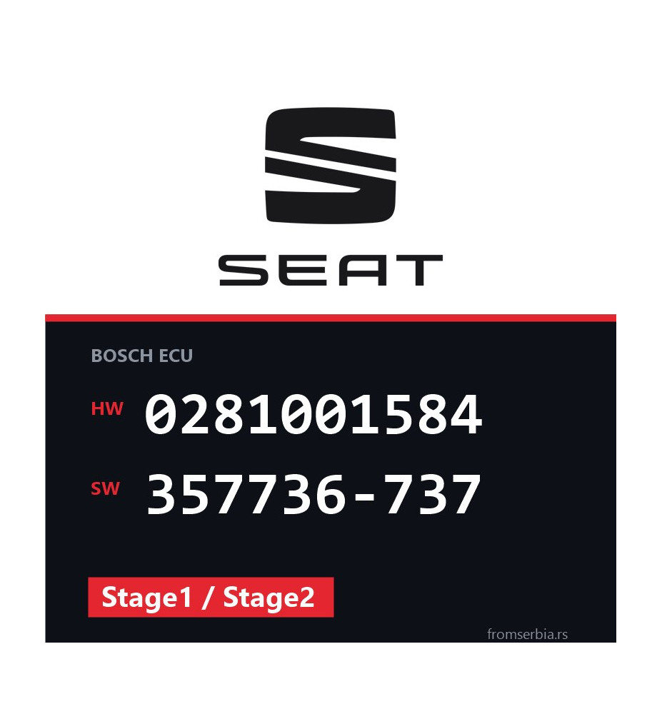 Seat Ibiza 0281001584 357736-737 Stage1 / Stage2 tuning file