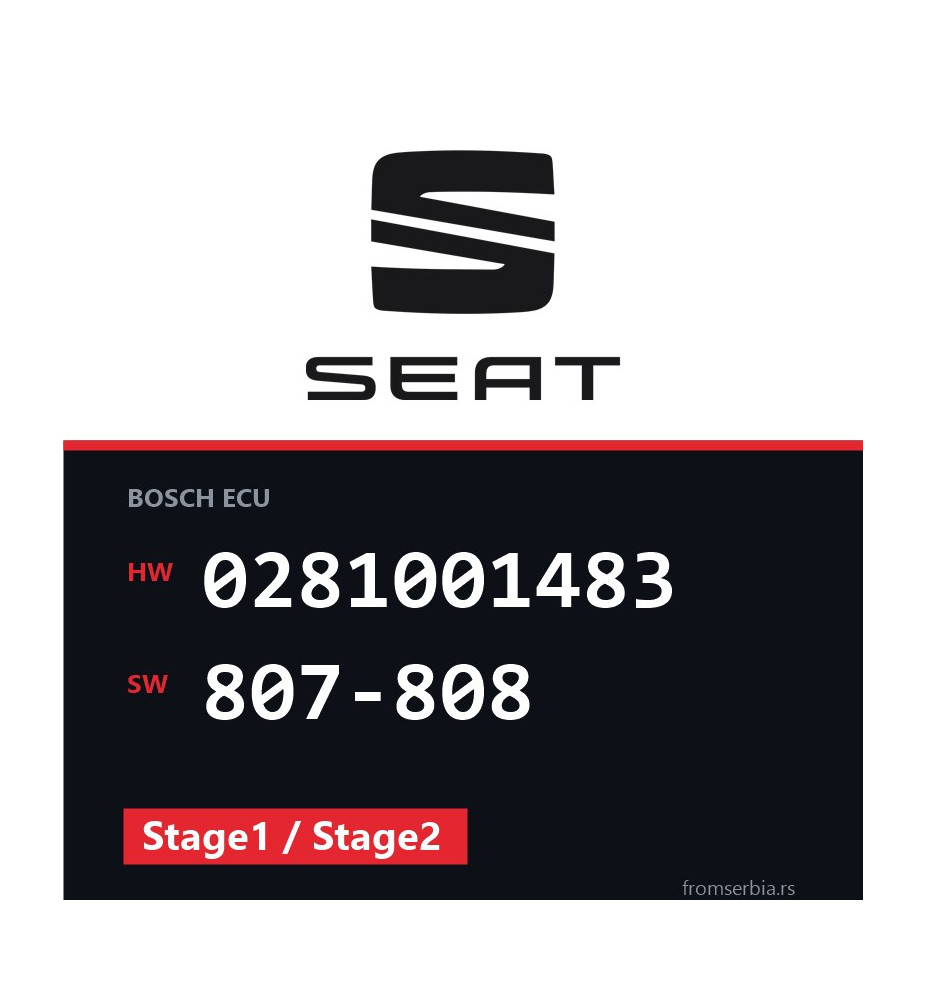 Seat Ibiza 0281001483 807-808 Stage1 / Stage2 tuning file