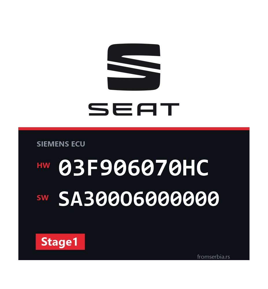 Seat Leon 03F906070HC SA300O6000000 Stage1 tuning file