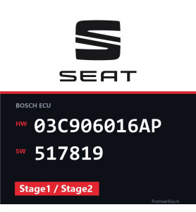 Seat Leon 03C906016AP 517819 Stage1 / Stage2 tuning file