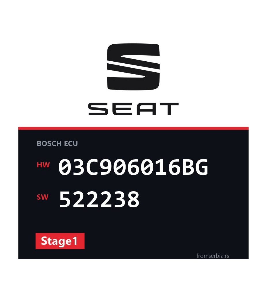Seat Leon 03C906016BG 522238 Stage1 tuning file