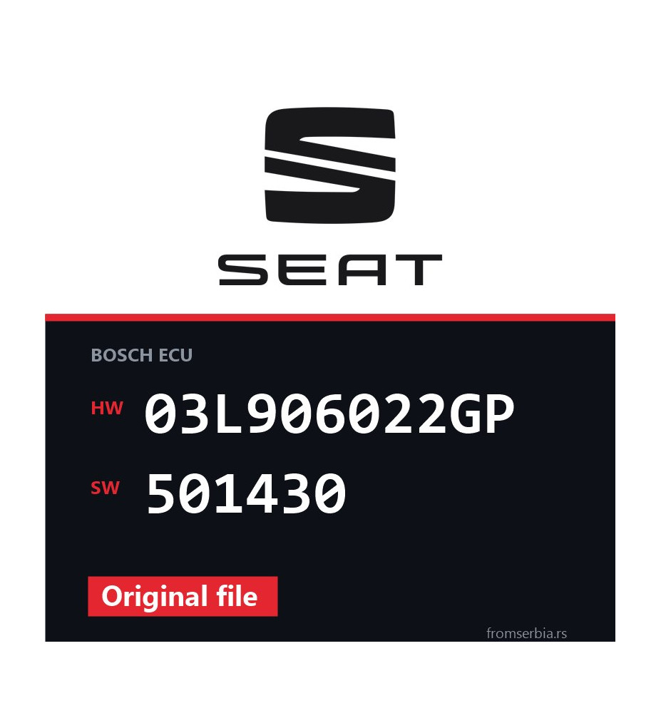 Seat Leon 03L906022GP 501430 Stage1+++ tuning file