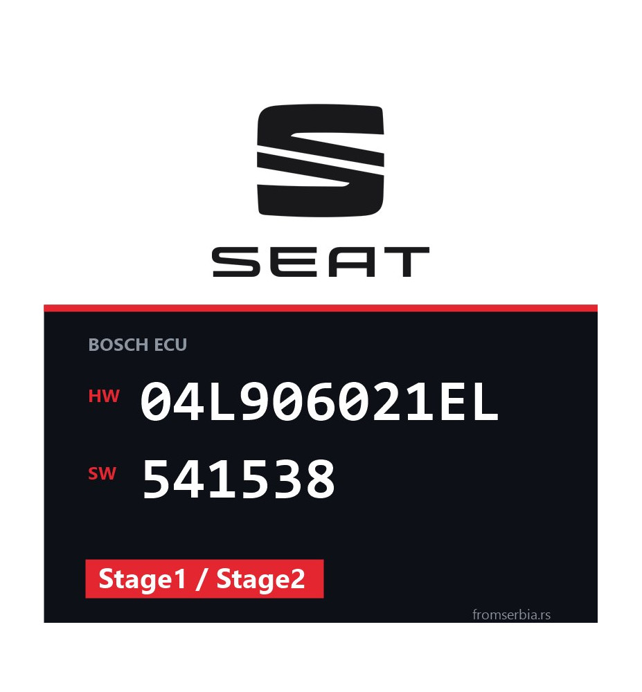 Seat Leon 04L906021EL 541538 Stage1 / Stage2 tuning file