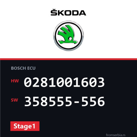 Skoda Octavia 0281001603 358555-556 Stage1 tuning file