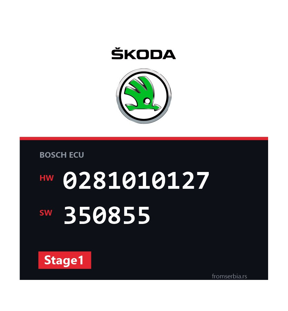Skoda Octavia 0281010127 350855 Stage1 tuning file