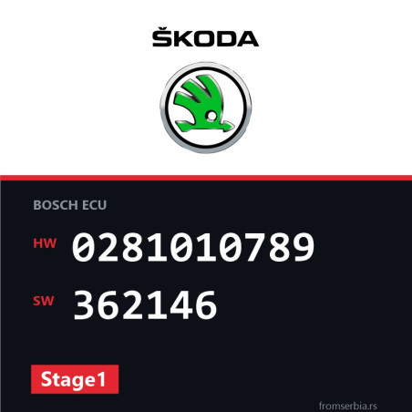 Skoda Octavia 0281010789 362146 Stage1 tuning file