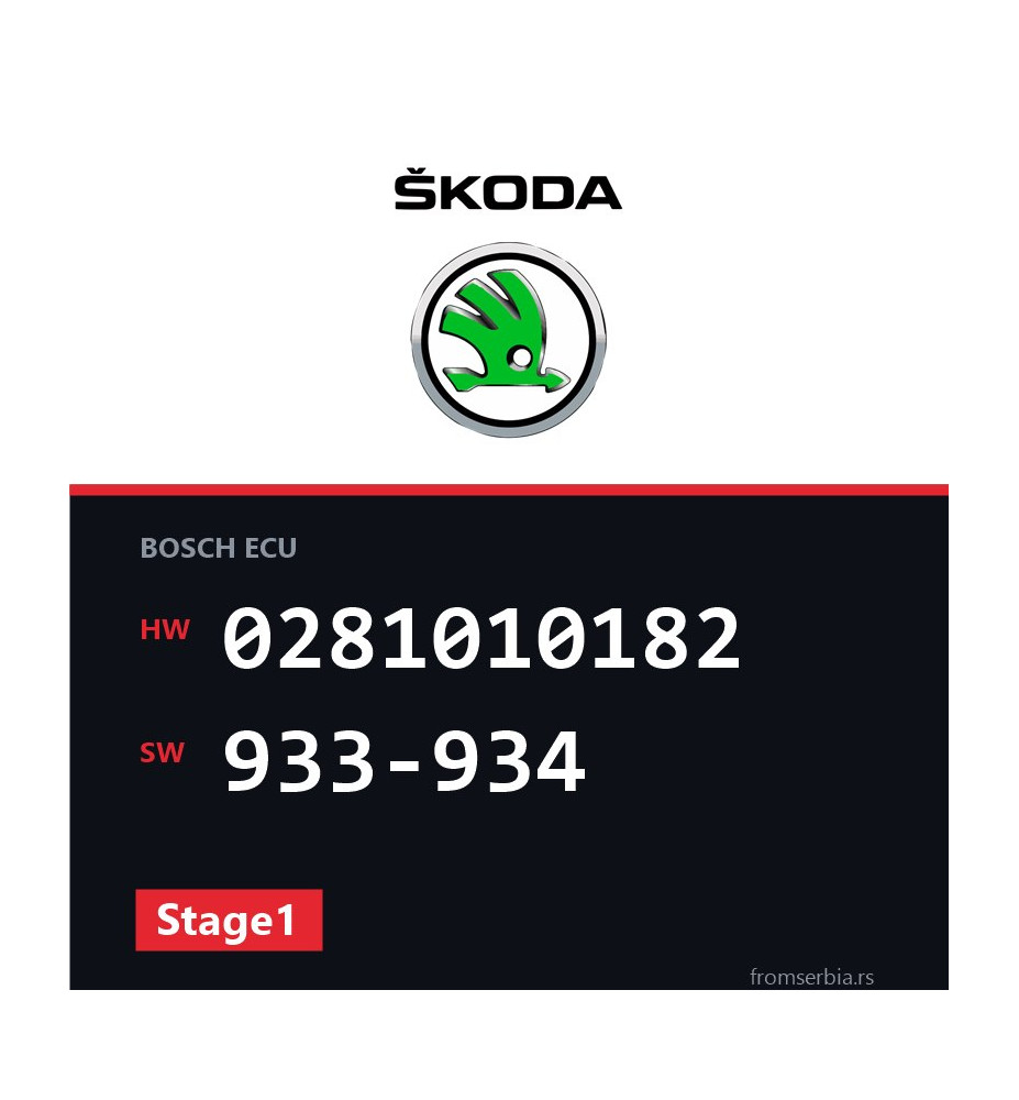 Skoda Octavia 0281010182 933-934 Stage1 tuning file