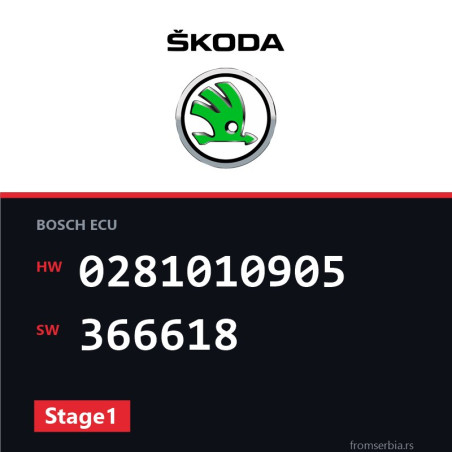 Skoda Octavia 0281010905 366618 Stage1 tuning file