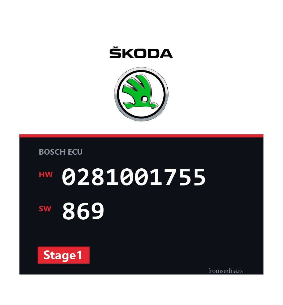 Skoda Oktavia 0281001755 869 Stage1 tuning file