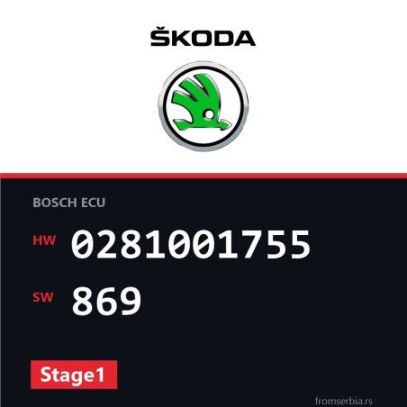 Skoda Oktavia 0281001755 869 Stage1 tuning file
