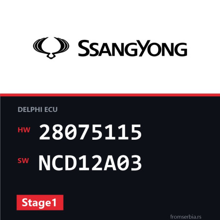 SsangYong Rexton 28075115 NCD12A03 Stage1 tuning file