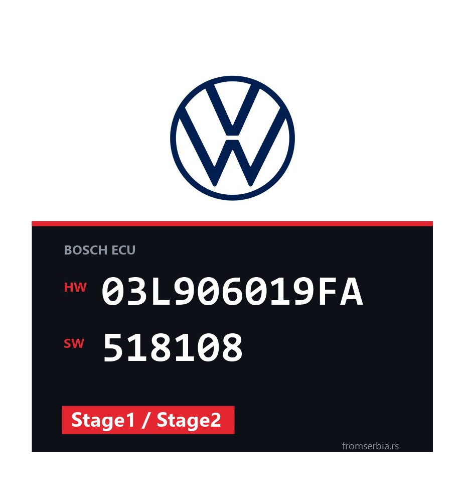 VW Amarok 03L906019FA 518108 Stage1 / Stage2 tuning file
