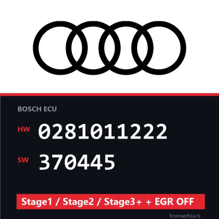 Audi 0281011222 370445 Stage1 / Stage2 / Stage3+ + EGR OFF file