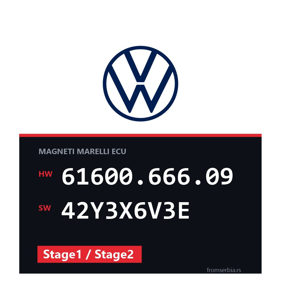 VW Bora 61600.666.09 42Y3X6V3E Stage1 / Stage2 tuning file