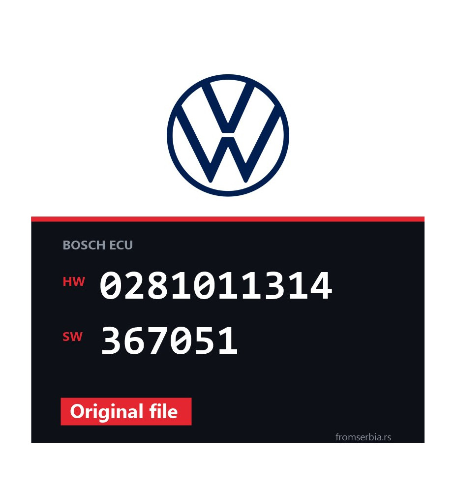VW Bora 0281011314 367051 original ECU file