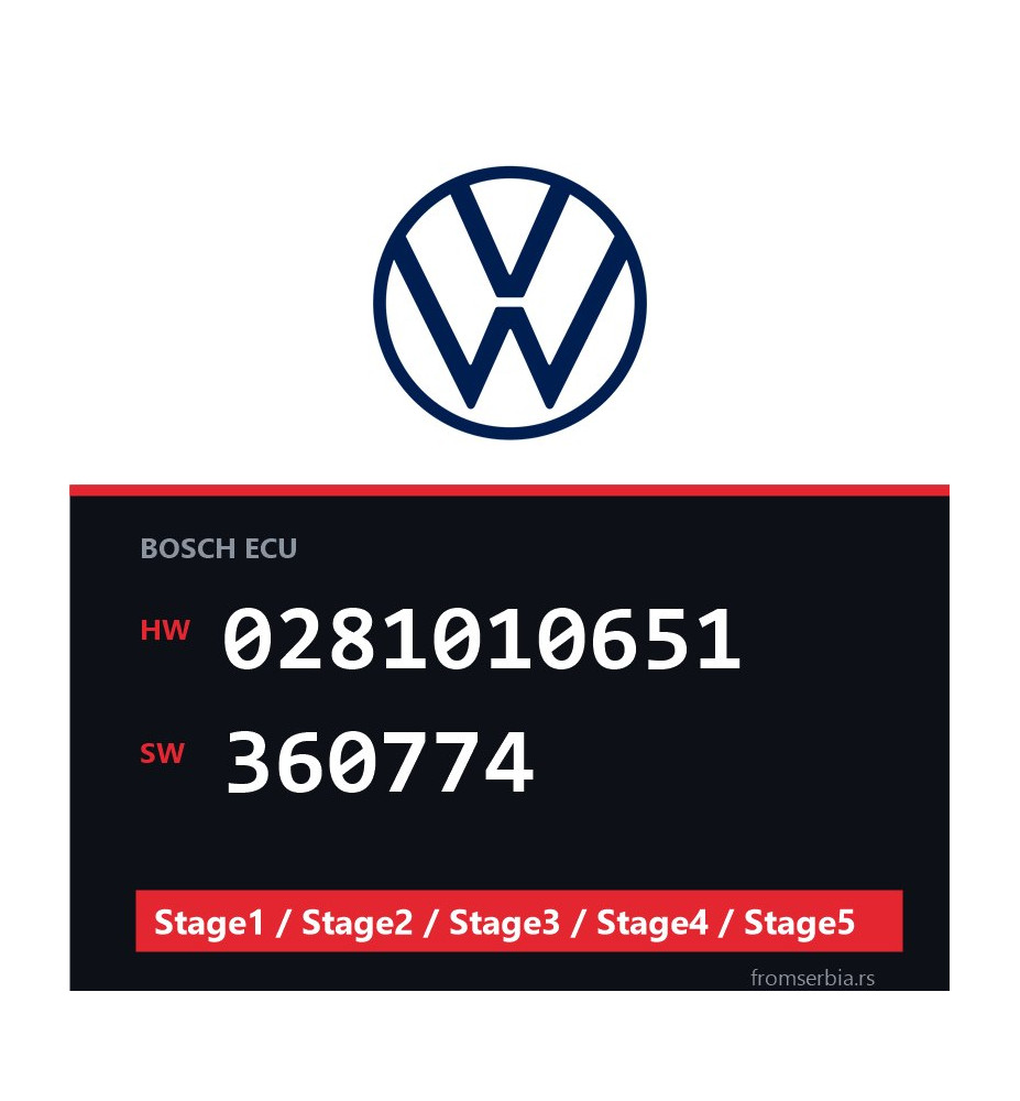 VW 0281010651 360774 Stage1 / Stage2 / Stage3 / Stage4 / Stage5 file