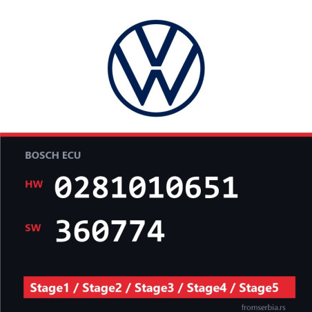 VW 0281010651 360774 Stage1 / Stage2 / Stage3 / Stage4 / Stage5 file