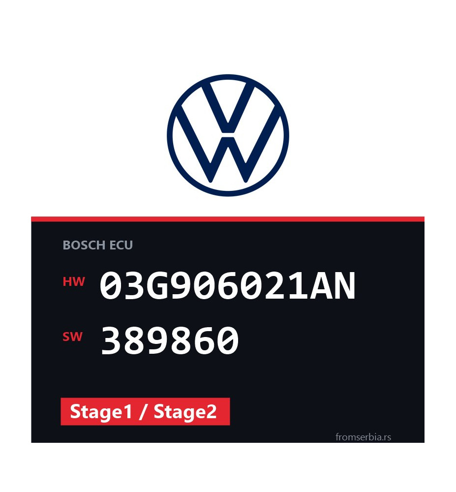 VW Caddy 03G906021AN 389860 Stage1 / Stage2 tuning file