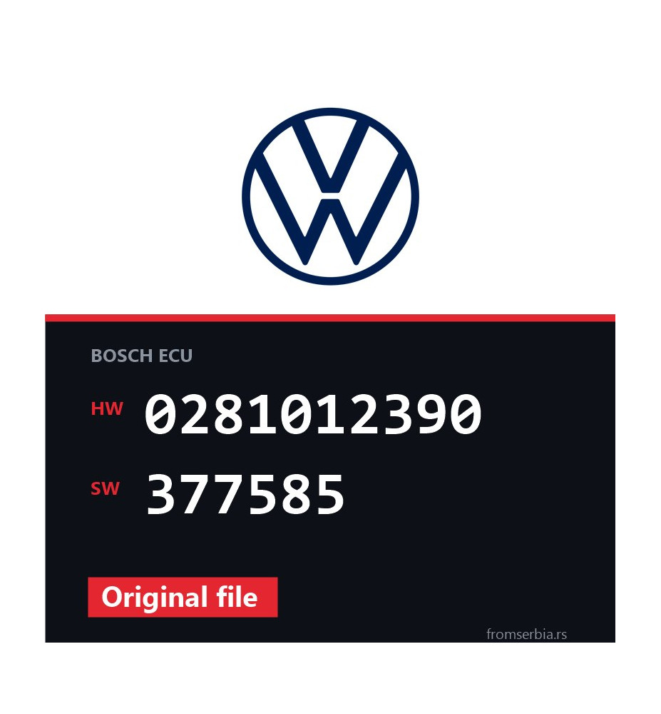 VW Caddy 0281012390 377585 original ECU file