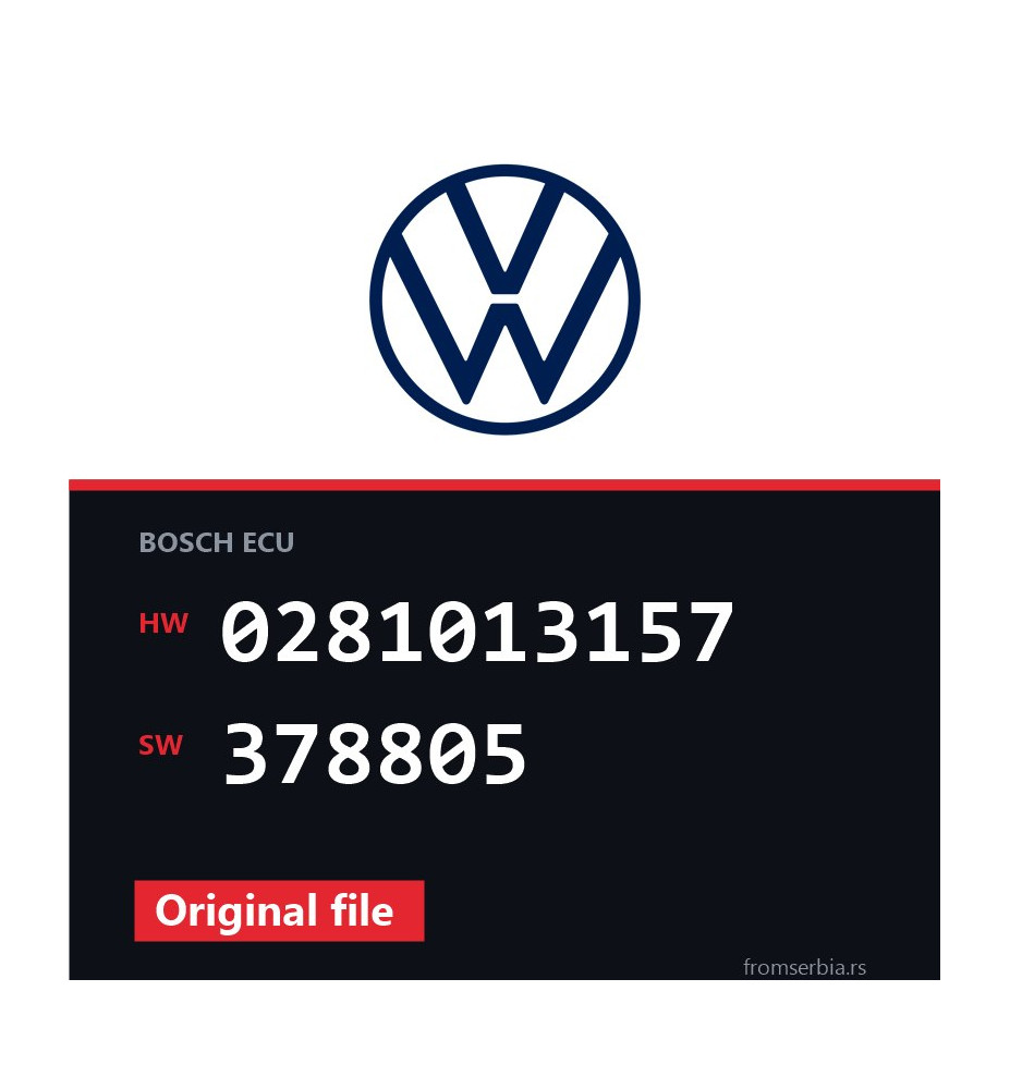 VW Caddy 0281013157 378805 original ECU file