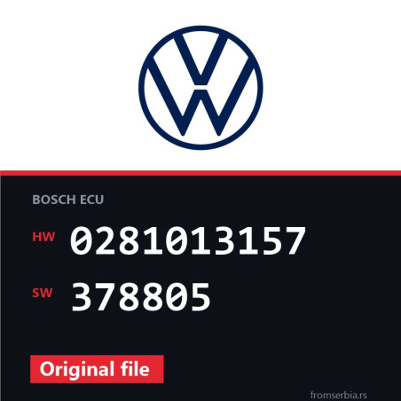 VW Caddy 0281013157 378805 original ECU file