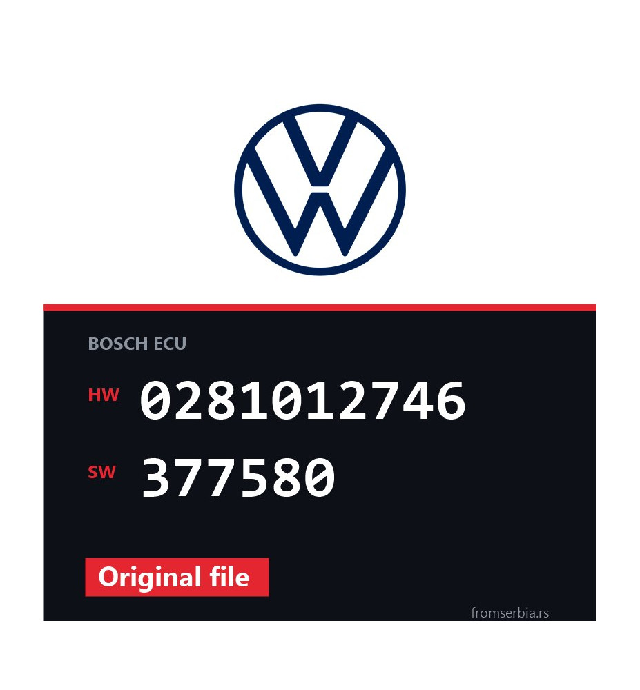 VW Caddy 0281012746 377580 original ECU file