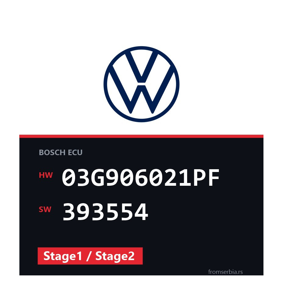 VW Caddy 03G906021PF 393554 Stage1 / Stage2 tuning file