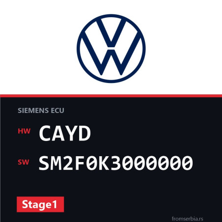 VW Caddy CAYD SM2F0K3000000 Stage1 tuning file