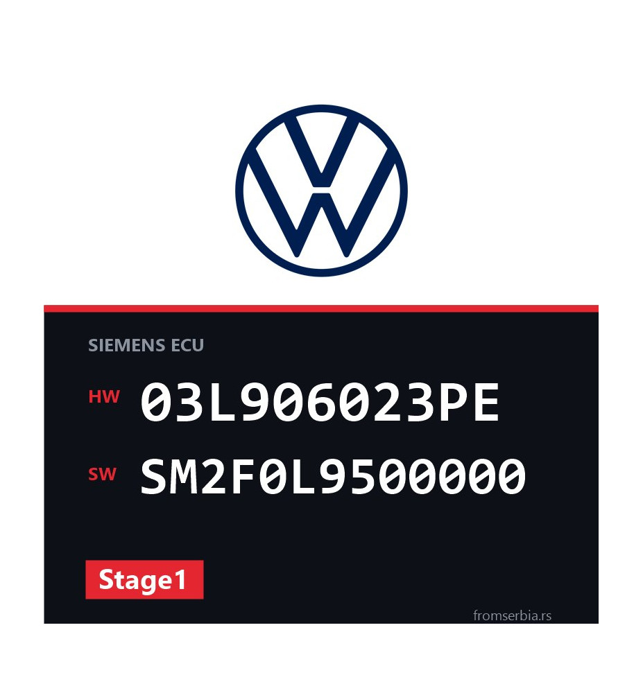 VW Caddy 03L906023PE SM2F0L9500000 Stage1 tuning file