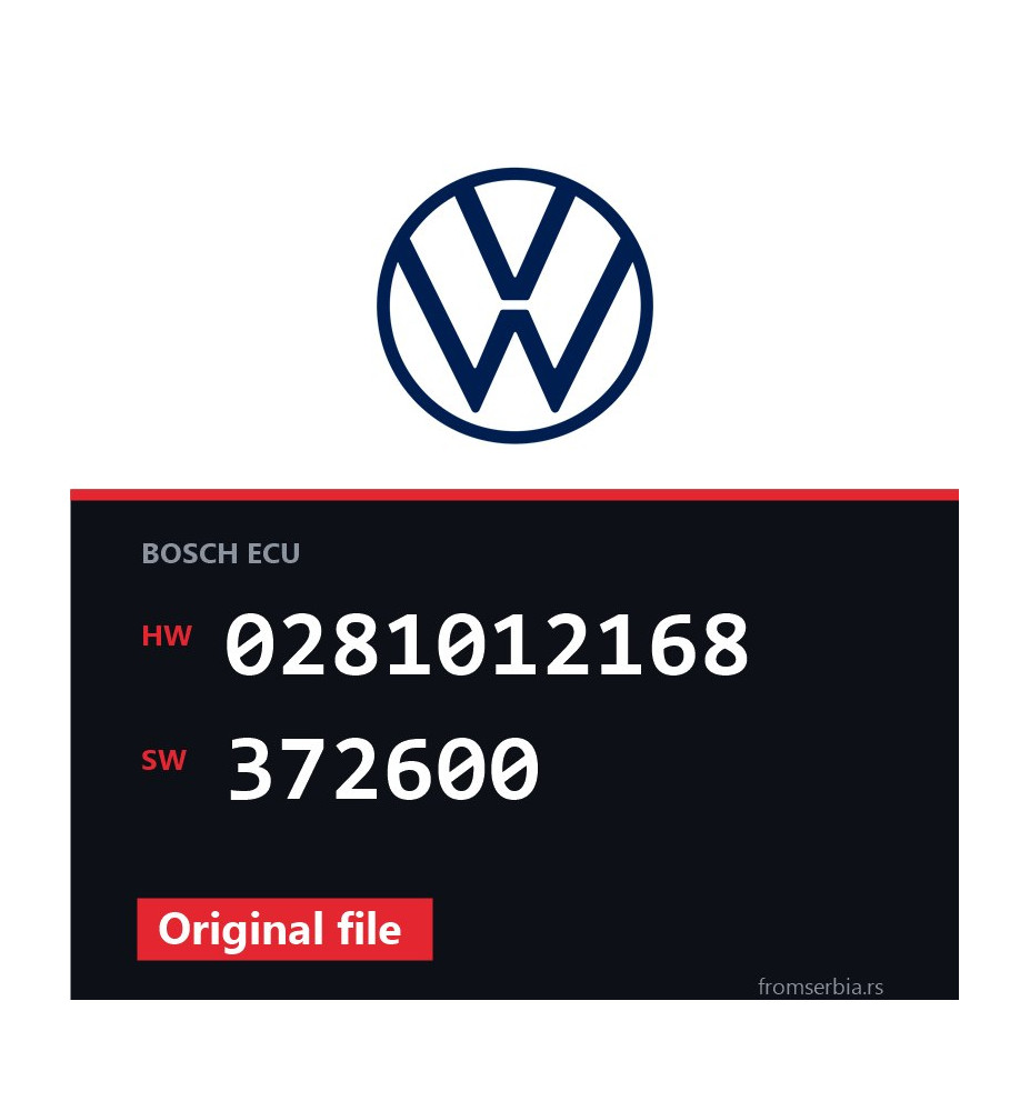 VW Caddy 0281012168 372600 original ECU file