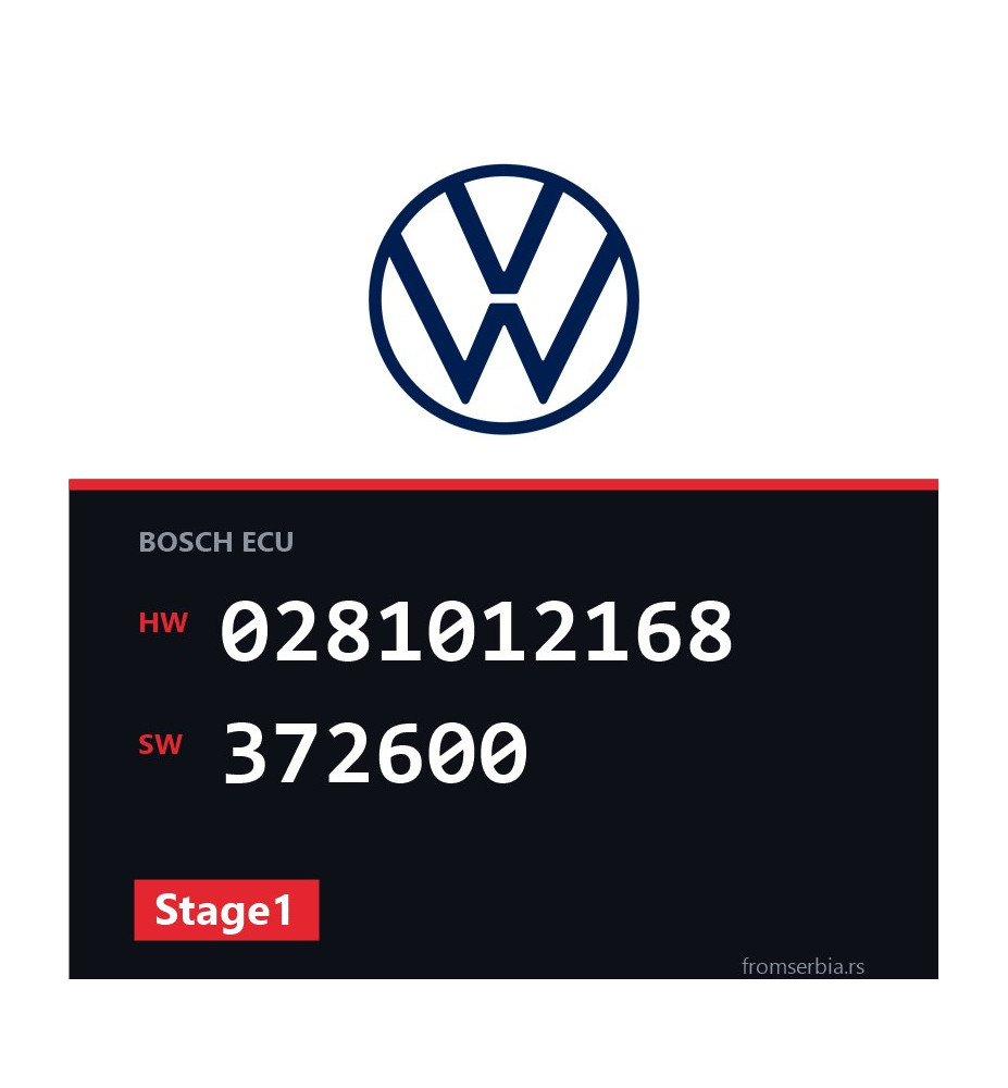 VW Caddy 0281012168 372600 Stage1 tuning file