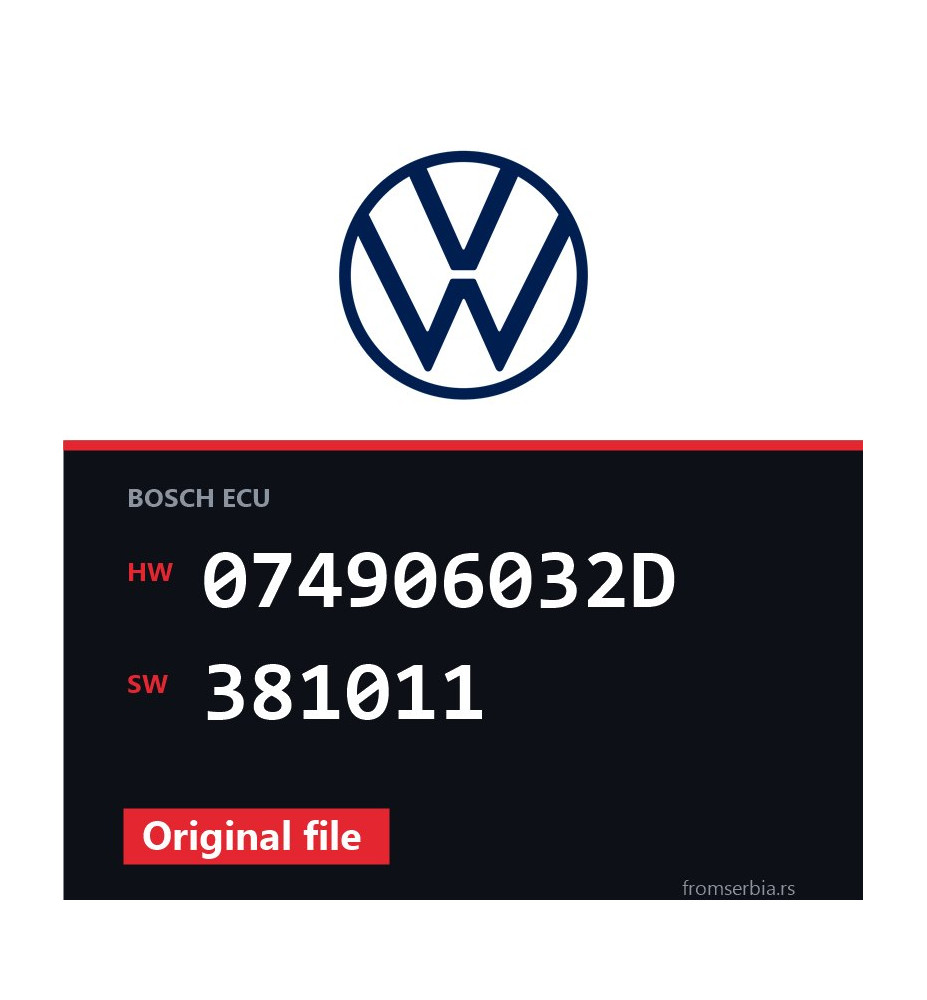 VW Crafter 074906032D 381011 original ECU file