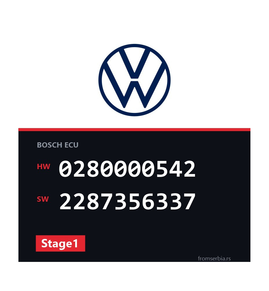 VW Golf2 0280000542 2287356337 Stage1 tuning file